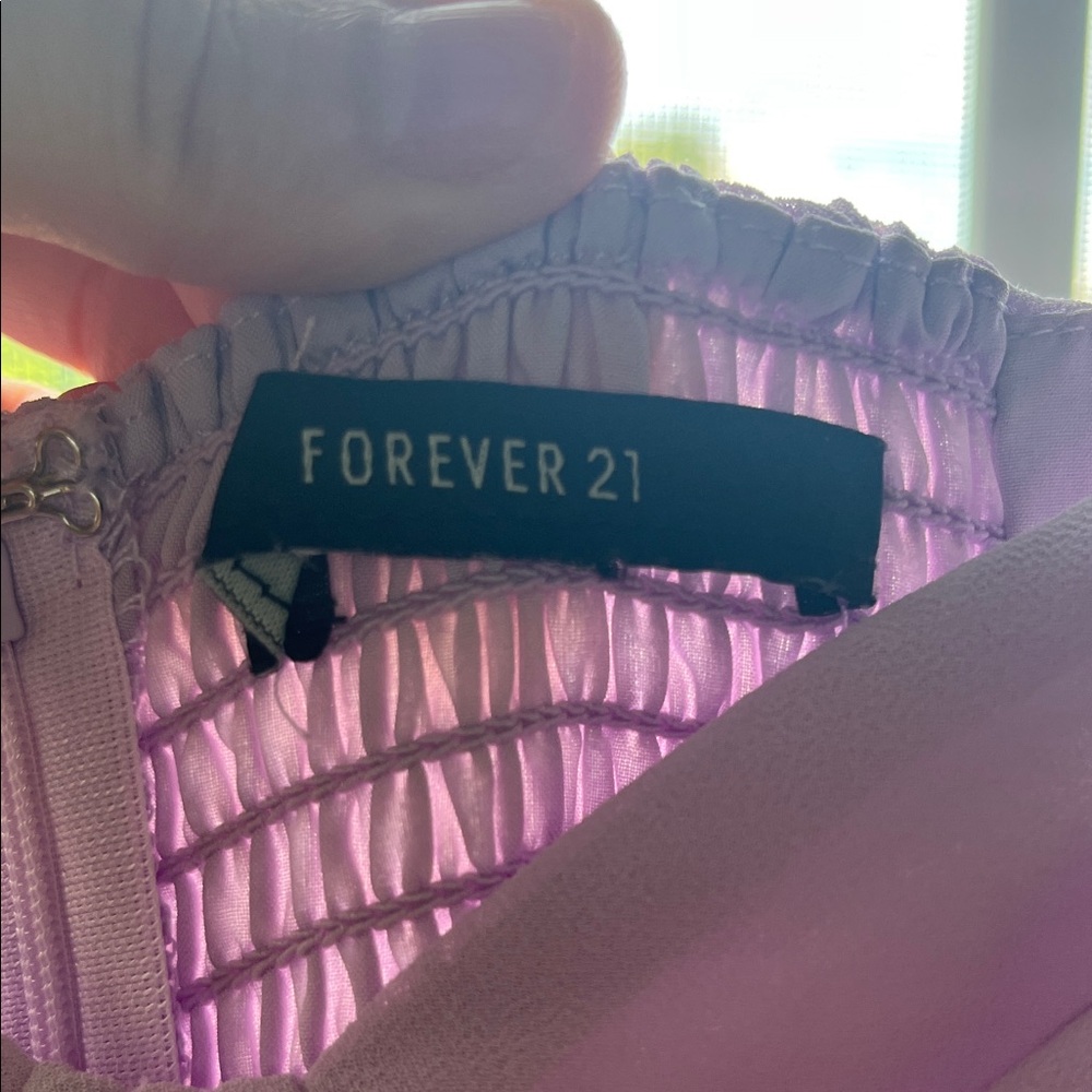 FOREVER 21 Lavender Sweetheart Midi Dress With Side Slit & Tie Straps Juniors Sm - Picture 3 of 9